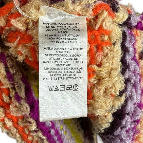 FREE PEOPLE Peggy Wool Blend Open Cardigan Sweater Sunshine Orchid Size XS Boho - Picture 6 of 10